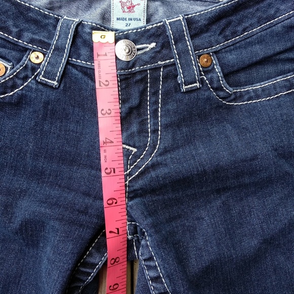 True Religion | Size 27 World Tour Dark Wash Low Rise Straight Jeans - Picture 7 of 11